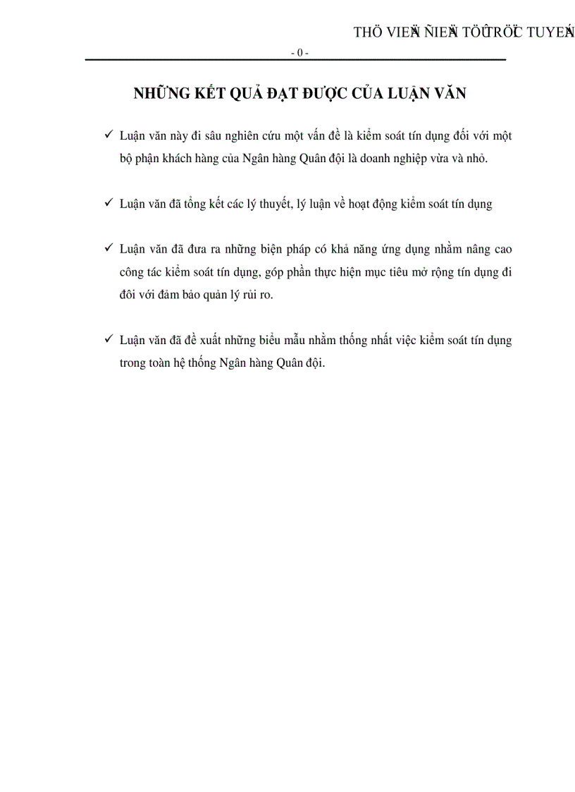 image for page Kiếm soát tín dụng đối với doanh nghiệp vừa và nhỏ tại Ngân hàng TMCP Quân đội CN Hồ Chí Minh