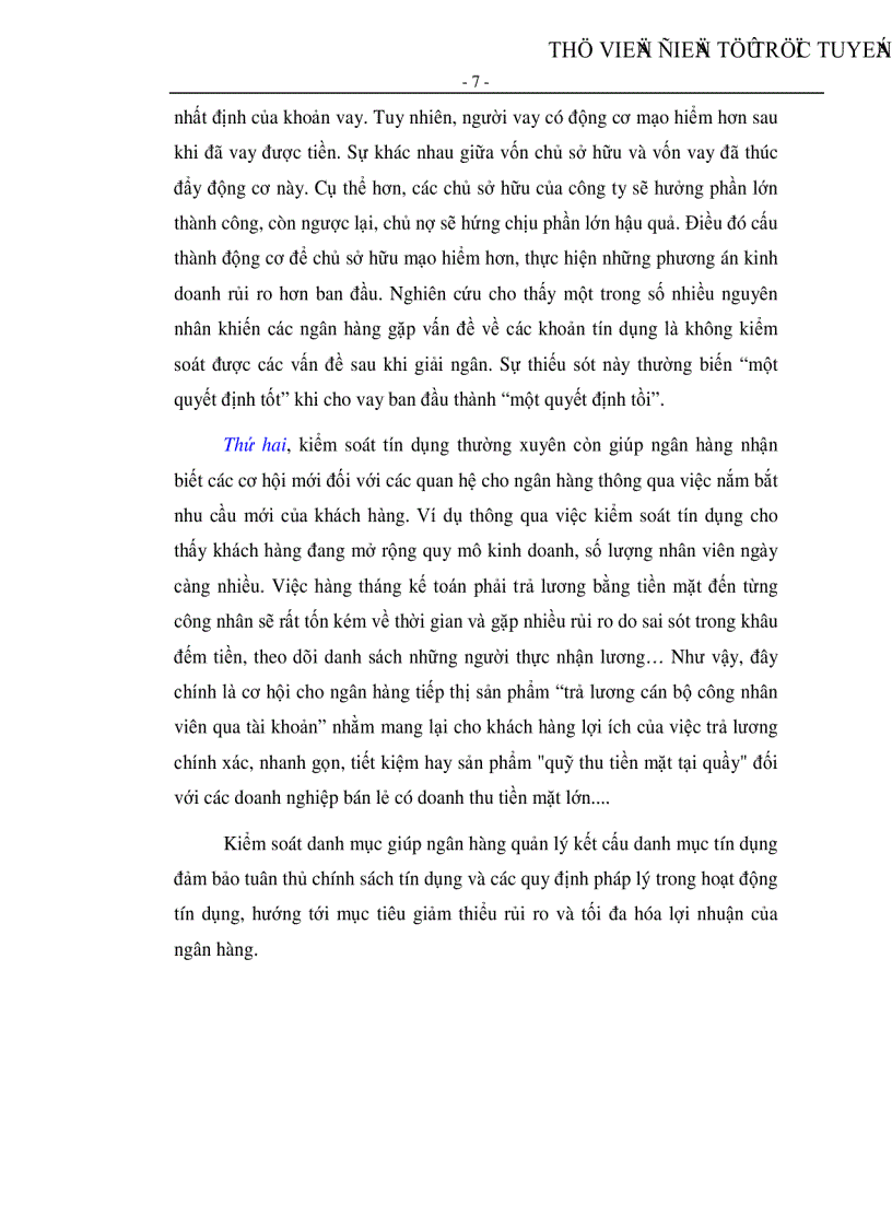 image for page Kiếm soát tín dụng đối với doanh nghiệp vừa và nhỏ tại Ngân hàng TMCP Quân đội CN Hồ Chí Minh