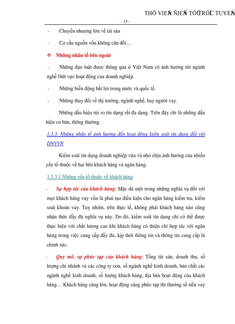image for page Kiếm soát tín dụng đối với doanh nghiệp vừa và nhỏ tại Ngân hàng TMCP Quân đội CN Hồ Chí Minh