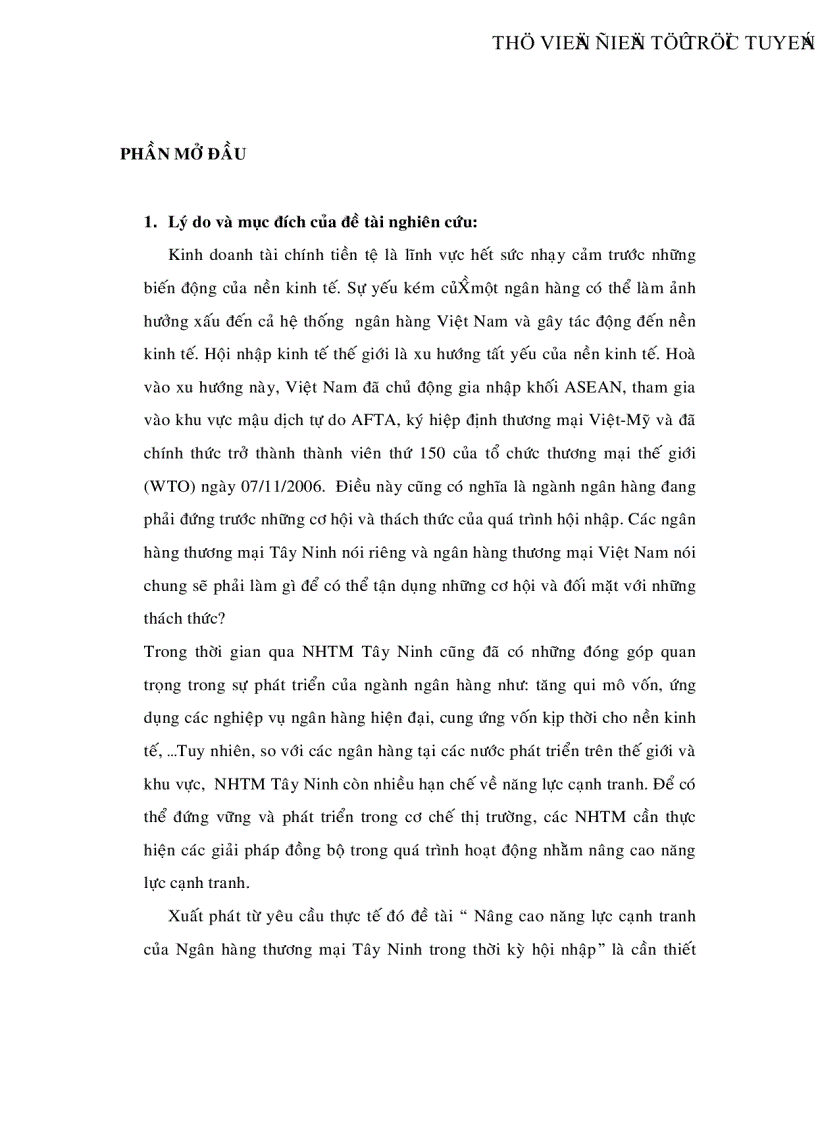 image for page Nâng cao năng lực cạnh tranh của Ngân hàng thương mại Tây Ninh trong thời kỳ hội nhập