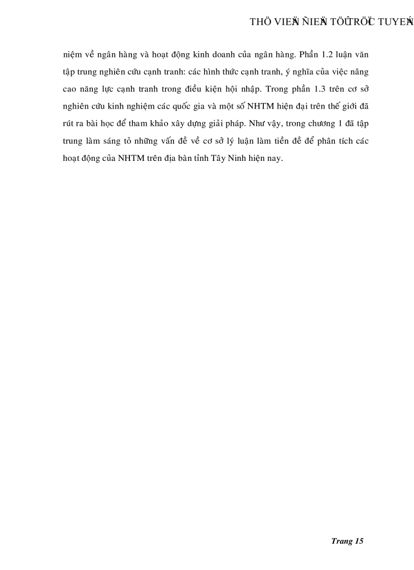 image for page Nâng cao năng lực cạnh tranh của Ngân hàng thương mại Tây Ninh trong thời kỳ hội nhập