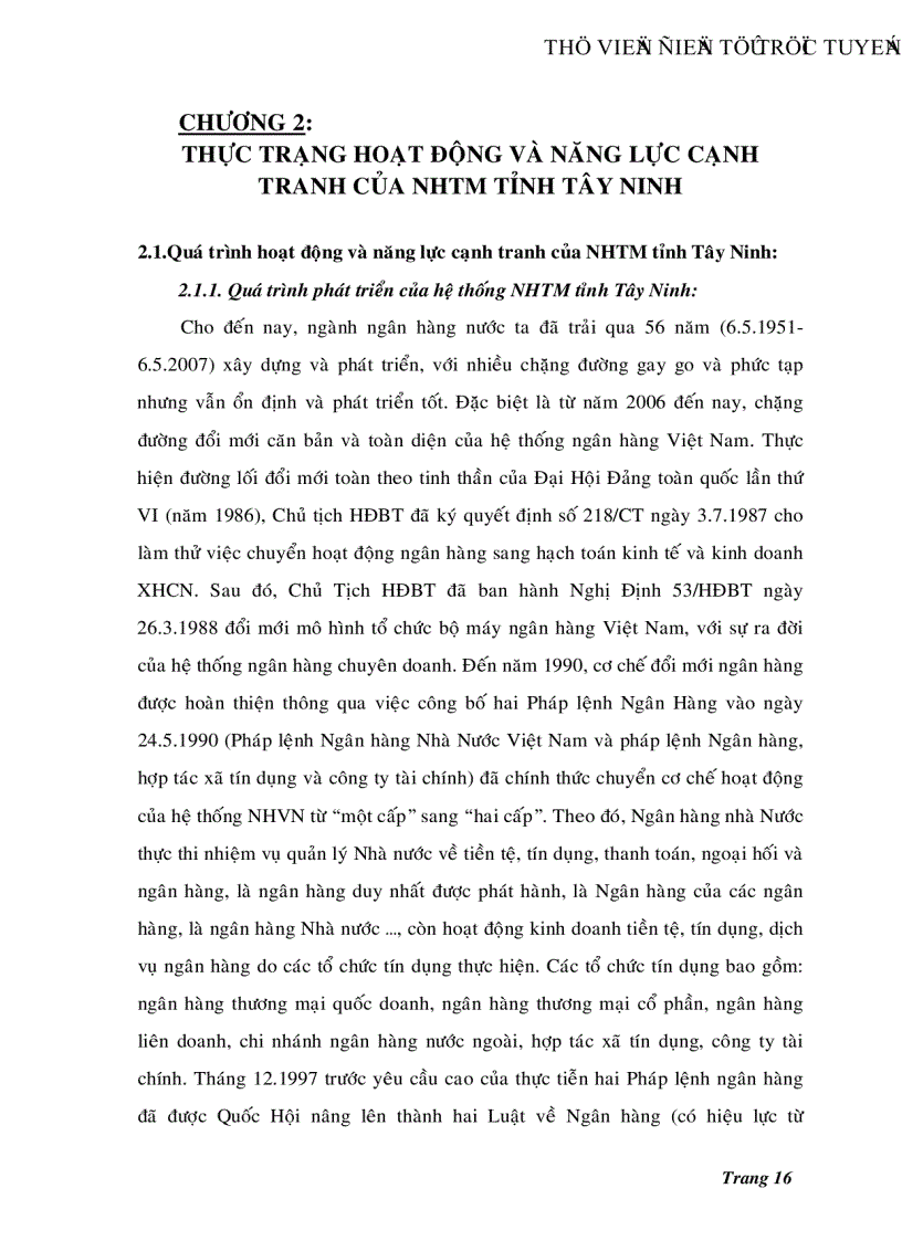 image for page Nâng cao năng lực cạnh tranh của Ngân hàng thương mại Tây Ninh trong thời kỳ hội nhập