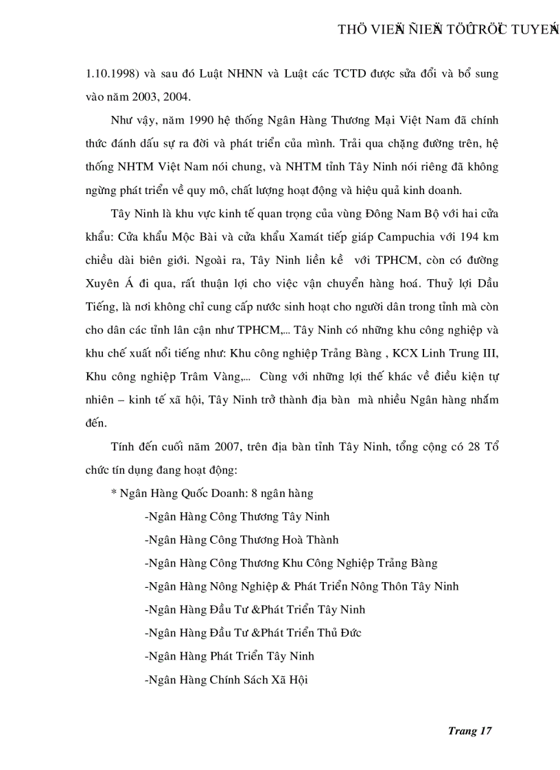 image for page Nâng cao năng lực cạnh tranh của Ngân hàng thương mại Tây Ninh trong thời kỳ hội nhập