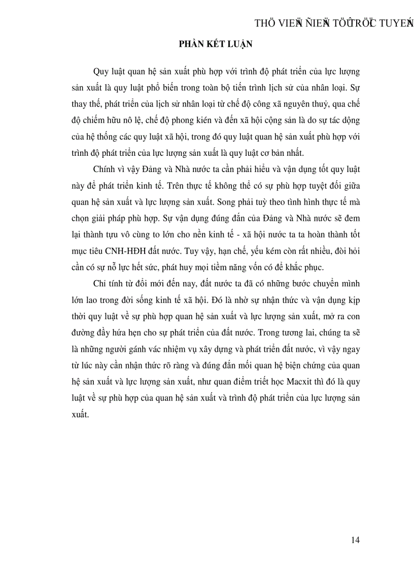 image for page Vận dụng quan điểm triết học Mác xít về quy luật quan hệ sản xuất phải phù hợp với trình độ lực lượng sản xuất để phát triển những thành tựu hạn chế trong phát triển kinh tế xã