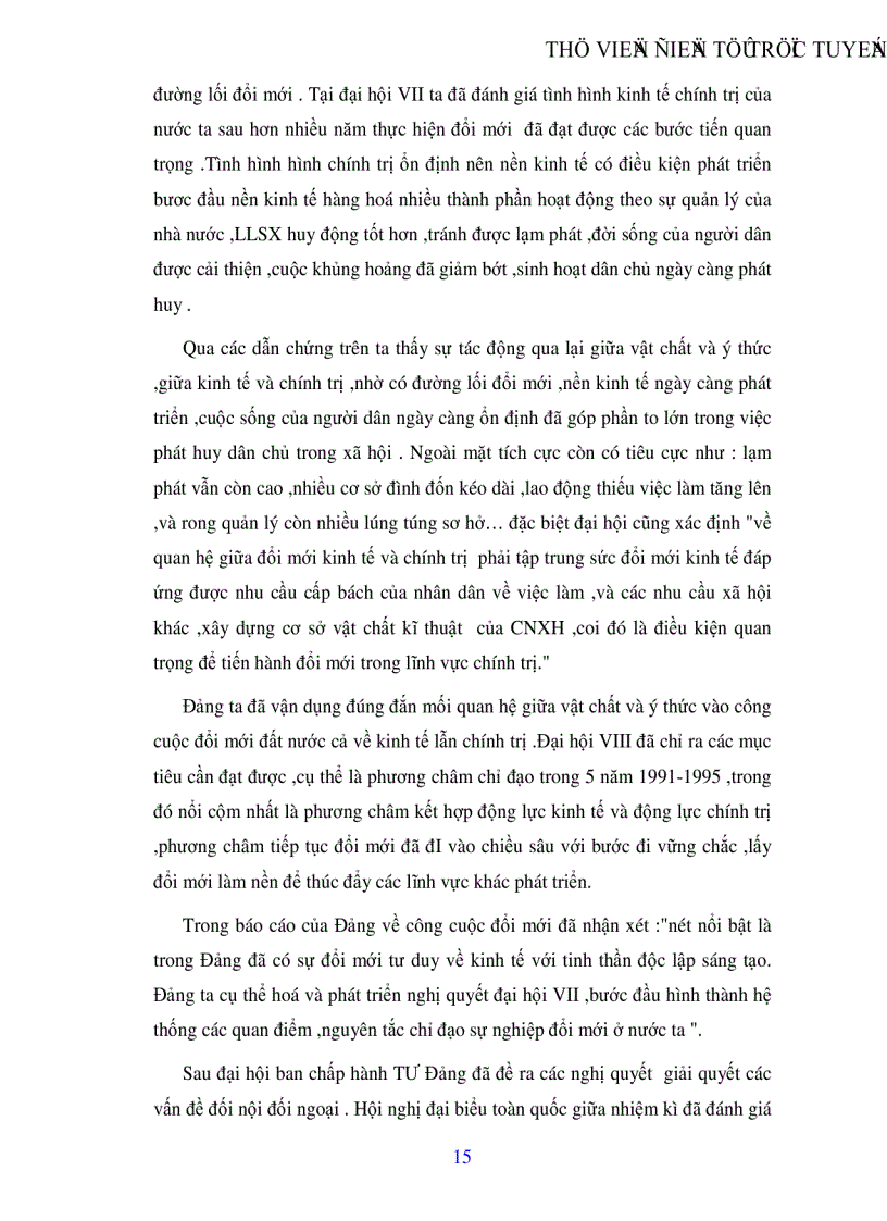 image for page Mối quan hệ biện chứng giữa vật chất và ý thức trong việc xây dựng nền kinh tế mới hiện nay ở nước ta