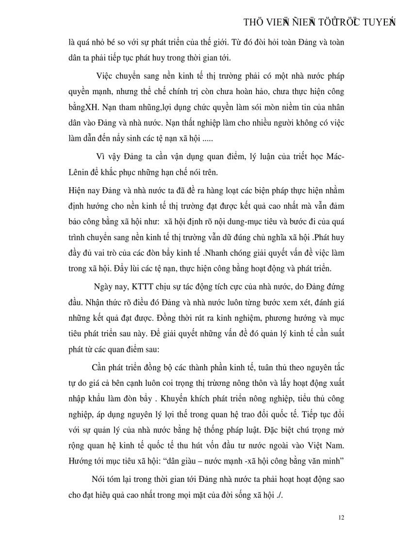 image for page Vận dụng quan điểm trong triết học Mác Lê Nin để phân tích quá trình chuyển đổi sang nền kinh tế thị trường ở Việt Nam