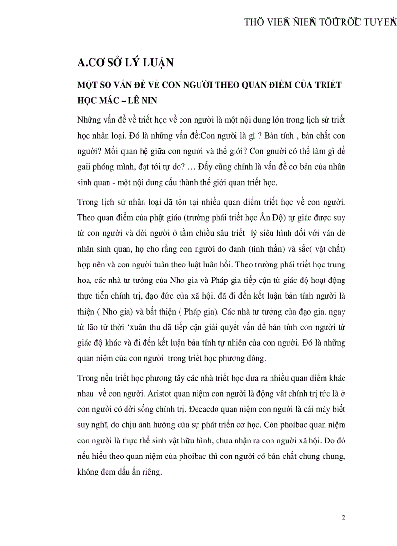 image for page Quan điểm triết học Mác Lênin về con người và vận dụng quan điểm này vào việc xây dựng con người Việt Nam hiện nay