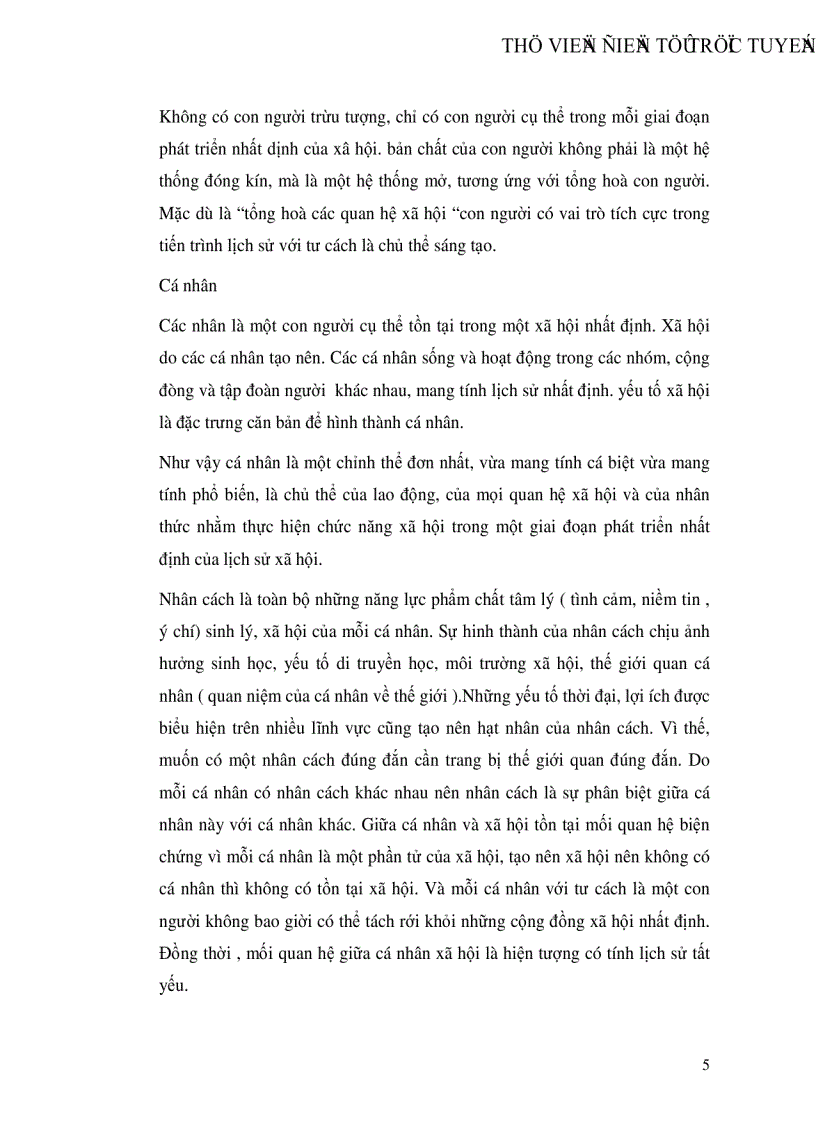 image for page Quan điểm triết học Mác Lênin về con người và vận dụng quan điểm này vào việc xây dựng con người Việt Nam hiện nay