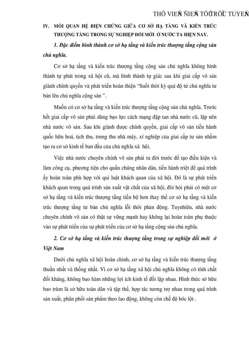 image for page Mối quan hệ biến chứng giữa cơ sở hạ tầng và kiến trúc thượng tầng trong sự nghiệp đổi mới ở nước ta hiện nay