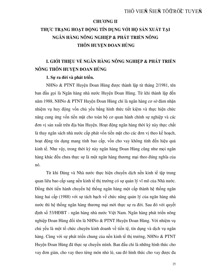 image for page Một số giải pháp mở rộng và nâng cao chất lượng tín dụng hộ sản xuất tại NHNo PTNT Đoan Hùng