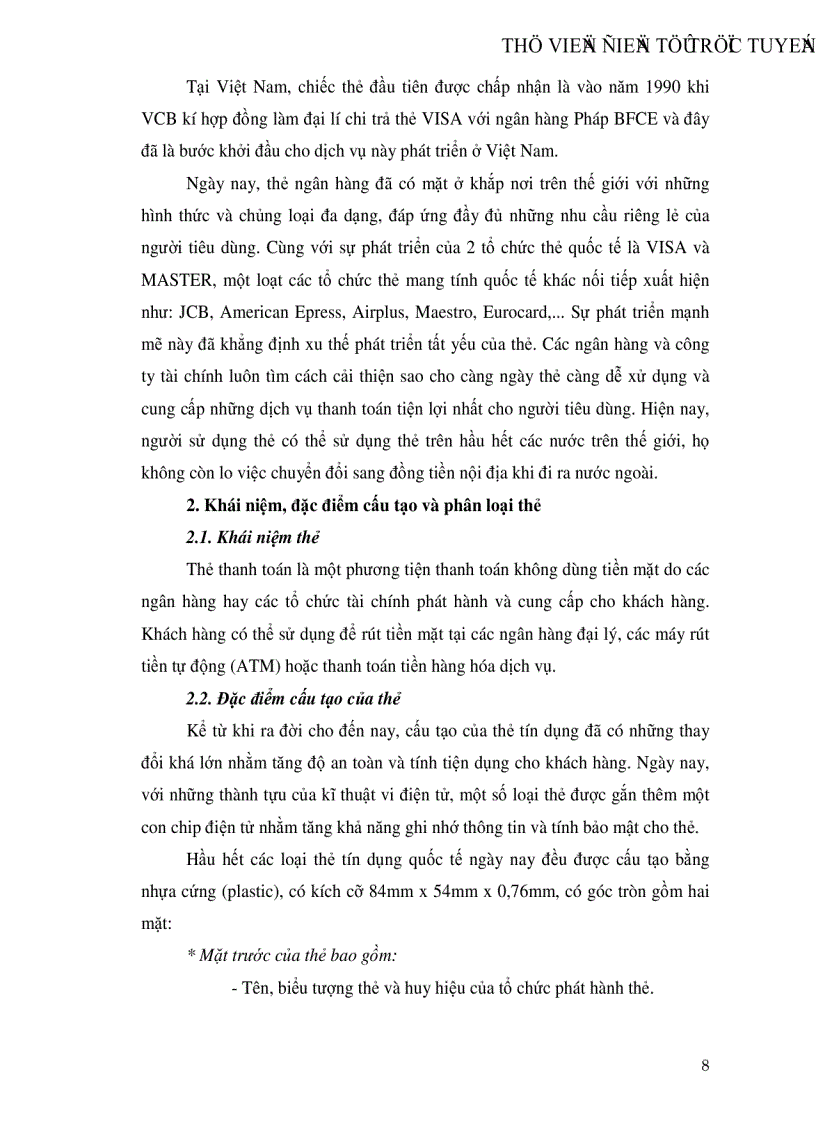 image for page Phát triển hoạt động thanh toán thẻ tại Ngân hàng Ngoại thương Hà Nội