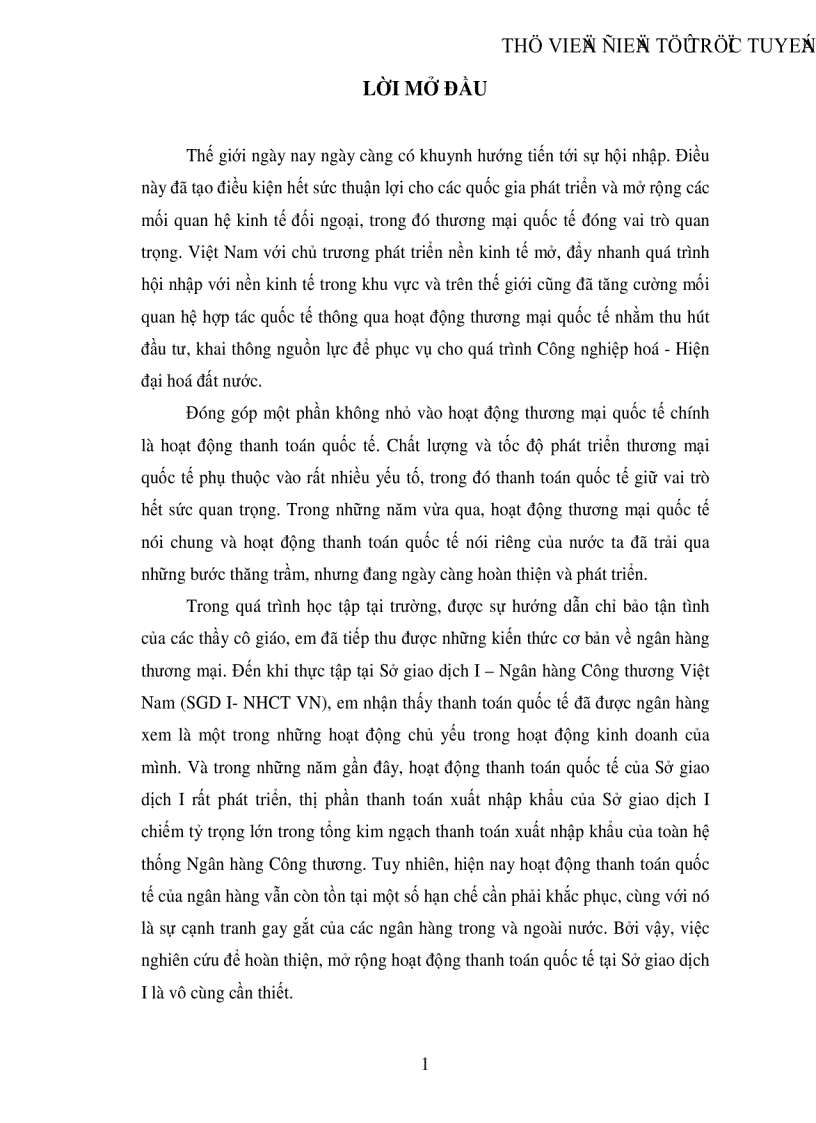 image for page Giải pháp mở rộng hoạt động thanh toán quốc tế tại Sở giao dịch I Ngân hàng Công thương Việt Nam