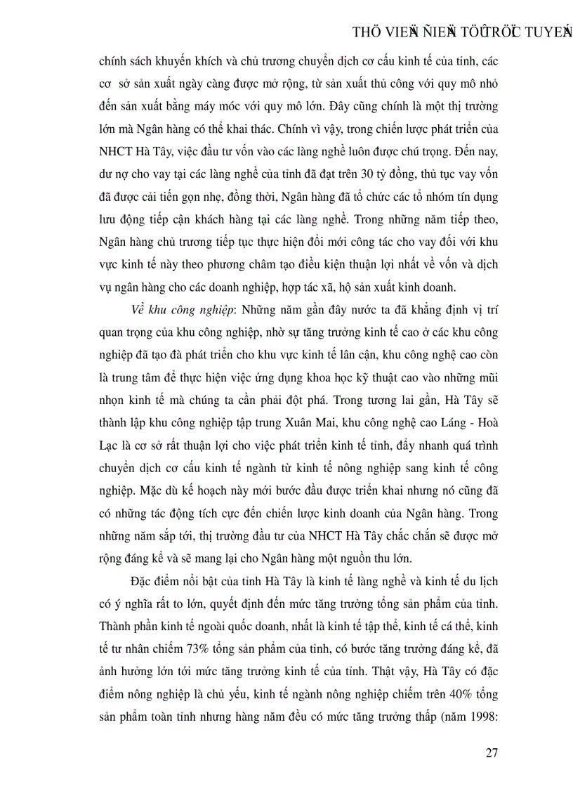 image for page Giải pháp mở rộng hoạt động tín dụng đối với làng nghề tại Ngân hàng Công thương Hà Tây