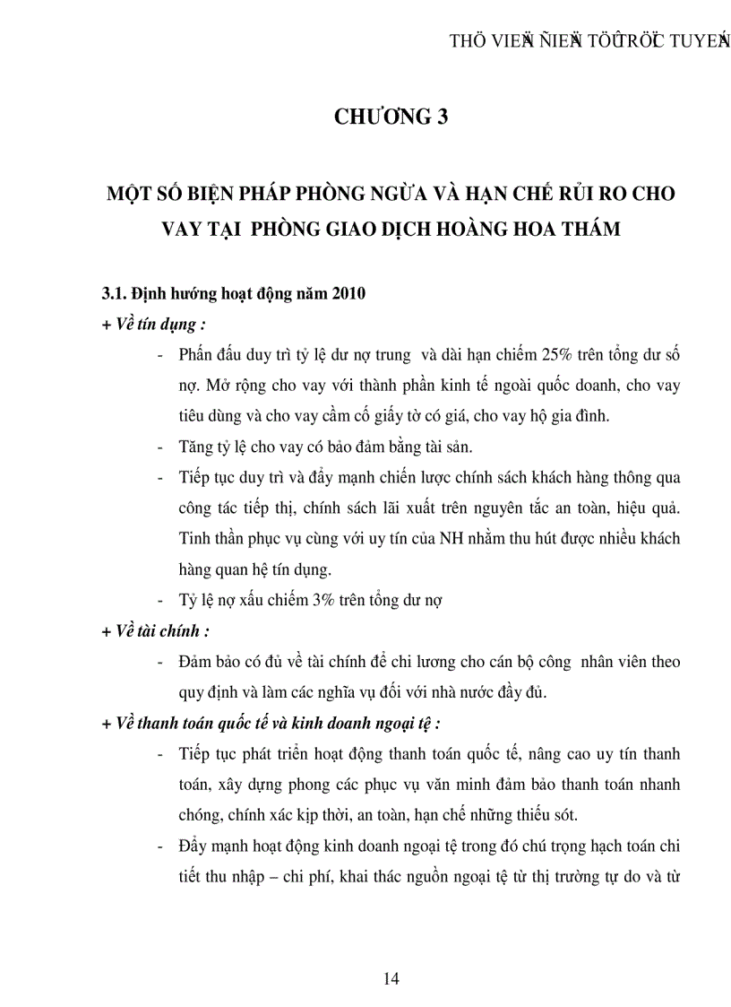 image for page Thực trạng và một số biện pháp phòng ngừa và hạn chế rủi ro cho vay tại Ngân hàng Thương mại cổ phần Á Châu phòng giao dịch Hoàng Hoa