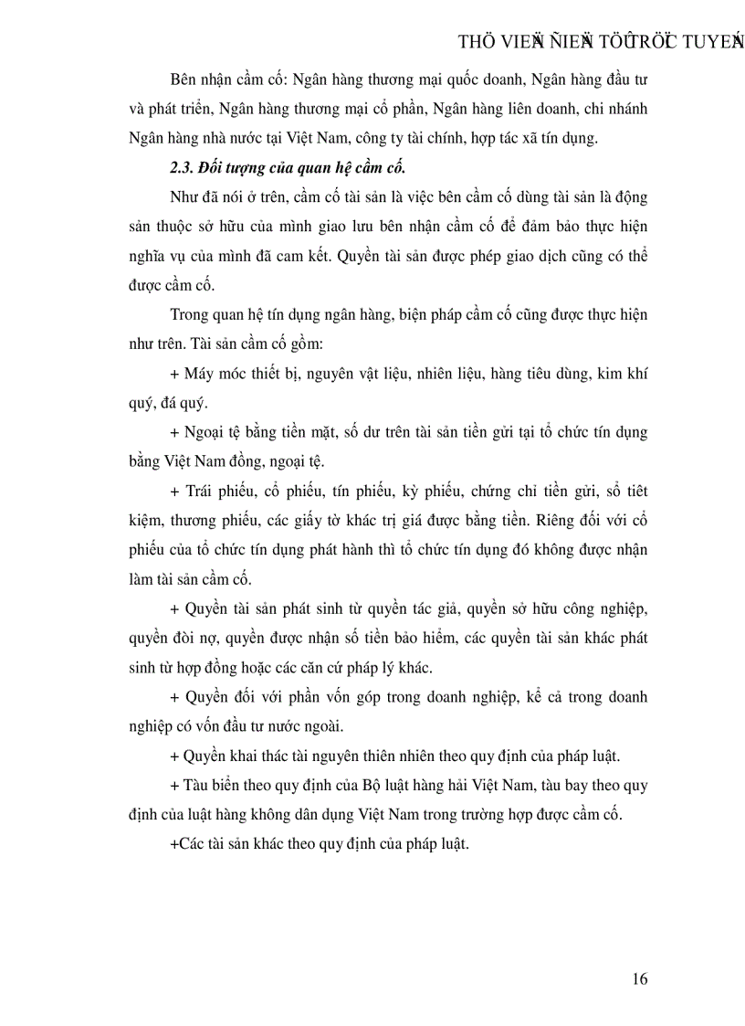 image for page Chế độ pháp lý về bảo đảm tiền vay bằng tài sản trong hoạt động tín dụng ngân hàng thực tiễn áp dụng tại NHNo PTNT huyện Văn Lâm