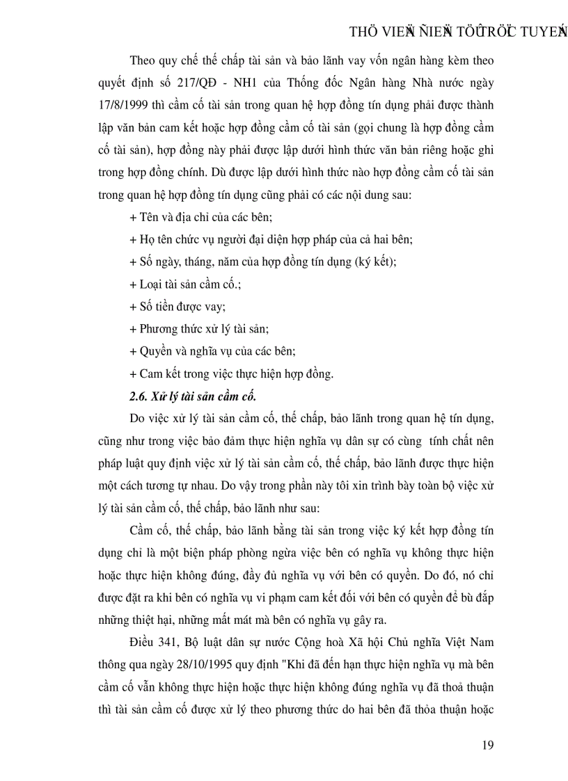 image for page Chế độ pháp lý về bảo đảm tiền vay bằng tài sản trong hoạt động tín dụng ngân hàng thực tiễn áp dụng tại NHNo PTNT huyện Văn Lâm