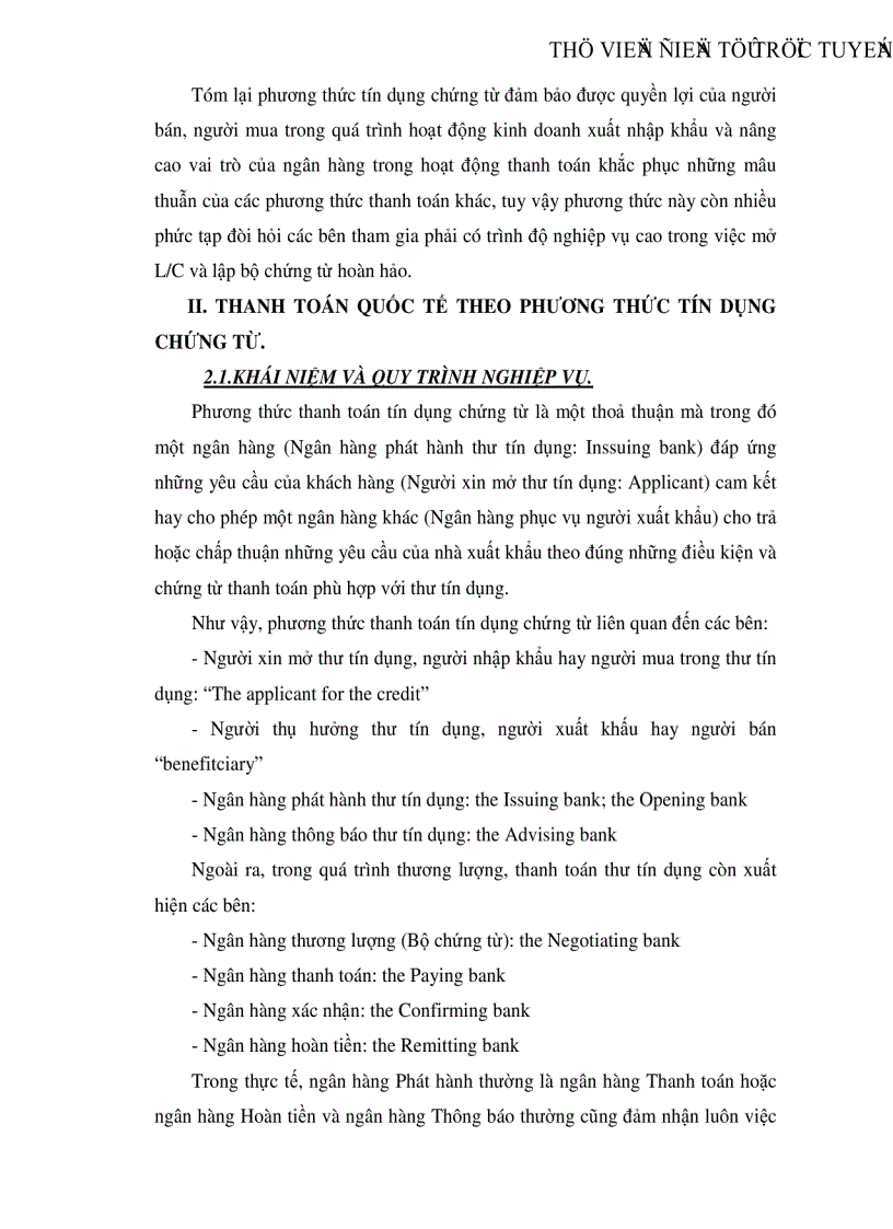 image for page Thanh toán quốc tế theo phương thức tín dụng chứng từ ở Ngân hàng Nông nghiệp và Phát triển nông thôn Đông Hà Nội