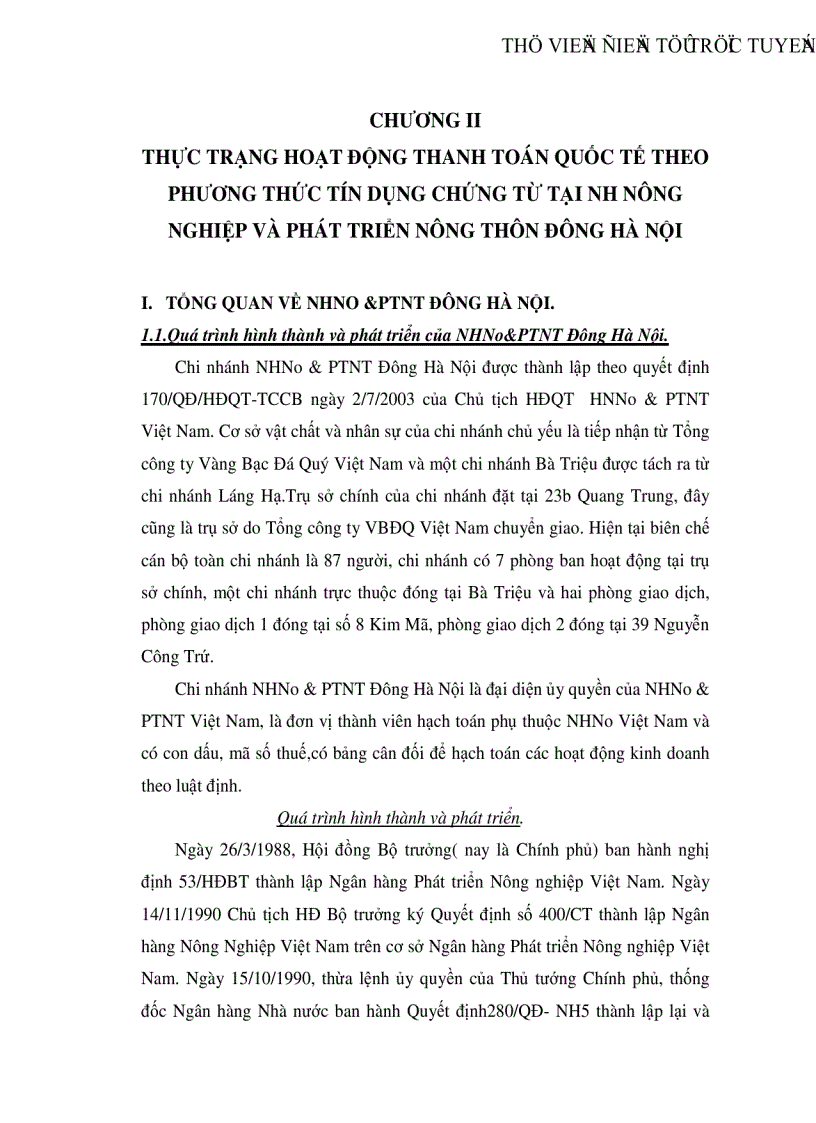 image for page Thanh toán quốc tế theo phương thức tín dụng chứng từ ở Ngân hàng Nông nghiệp và Phát triển nông thôn Đông Hà Nội