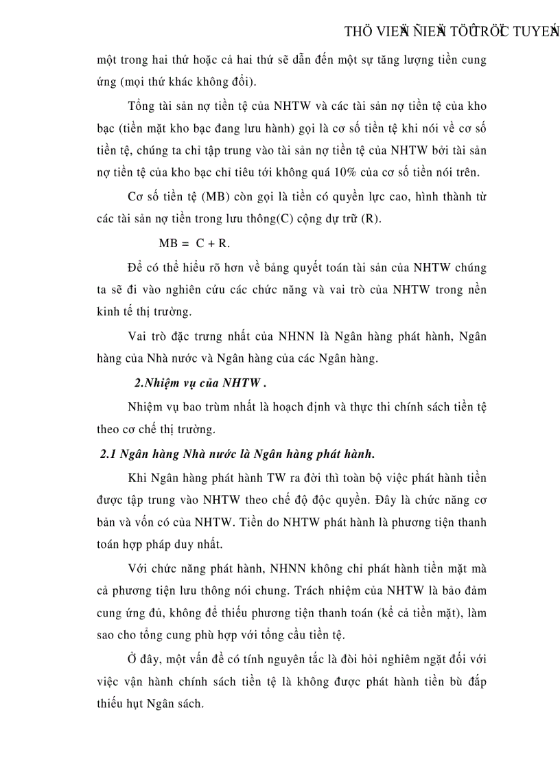 image for page Vai trò của Ngân hàng trung ương trong nền kinh tế thị trường