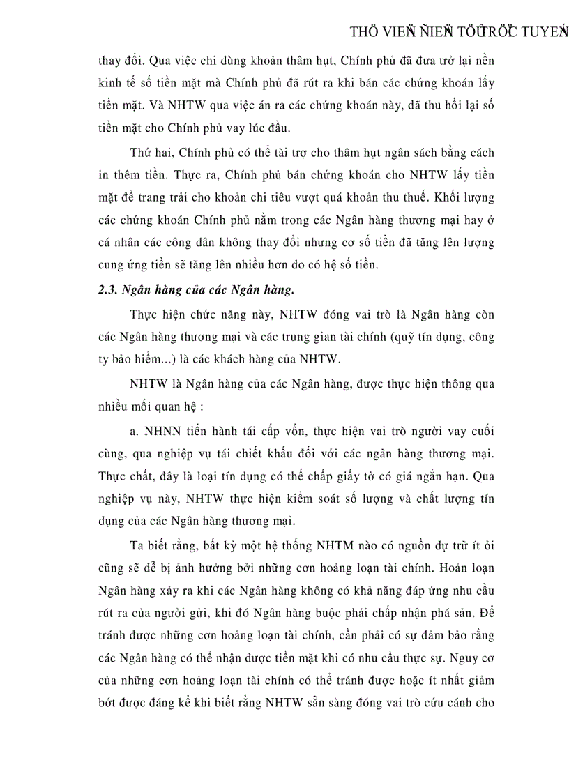 image for page Vai trò của Ngân hàng trung ương trong nền kinh tế thị trường