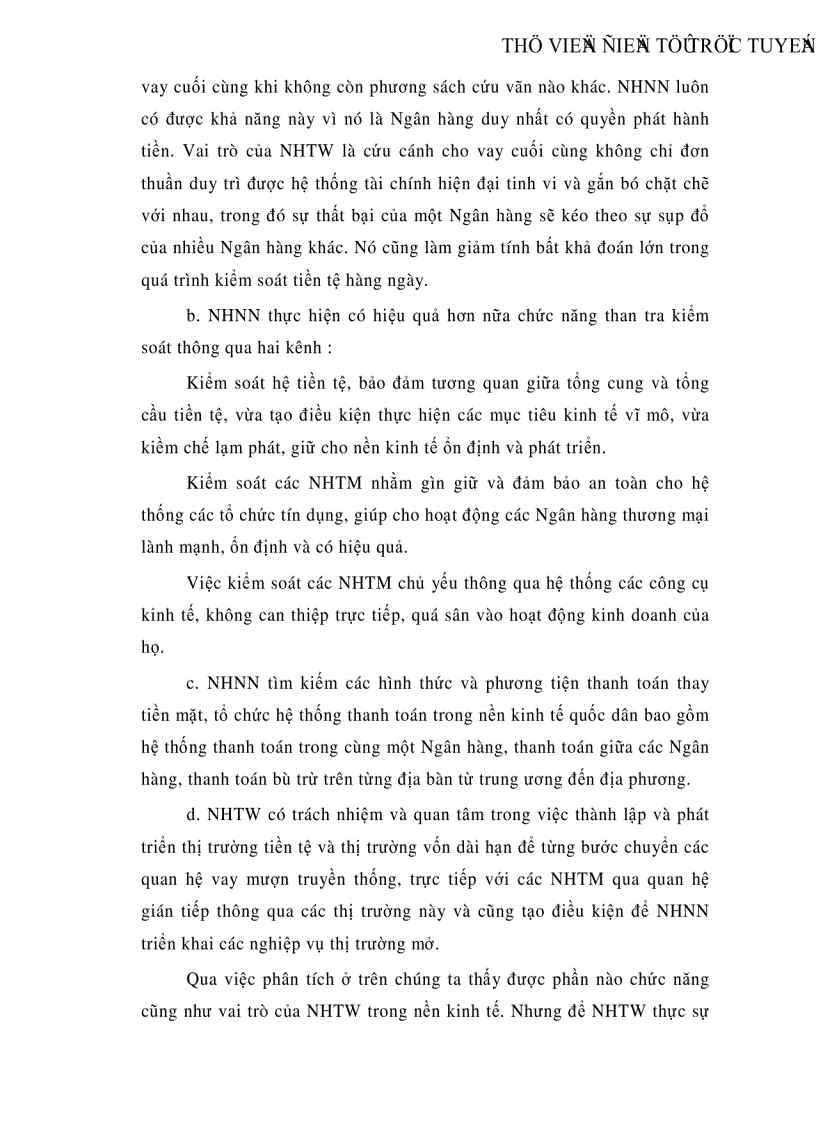 image for page Vai trò của Ngân hàng trung ương trong nền kinh tế thị trường