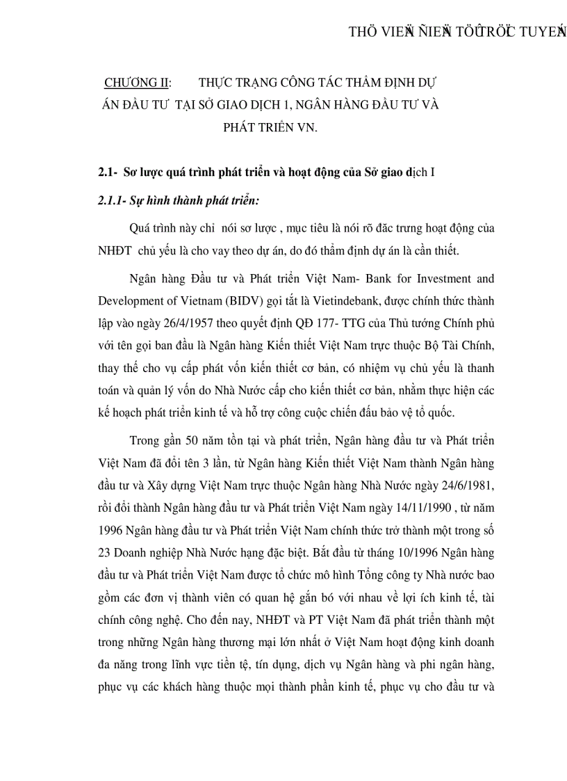 image for page Giải pháp nâng cao chất lượng thẩm định tài chính dự án tại Sở giao dịch I Ngân hàng đầu tư và phát triển Việt Nam