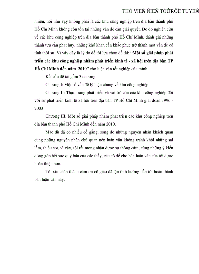 image for page Một số giải pháp phát triển các khu công nghiệp nhằm phát triển kinh tế xã hội trên địa bàn TP Hồ Chí Minh đến năm 2010