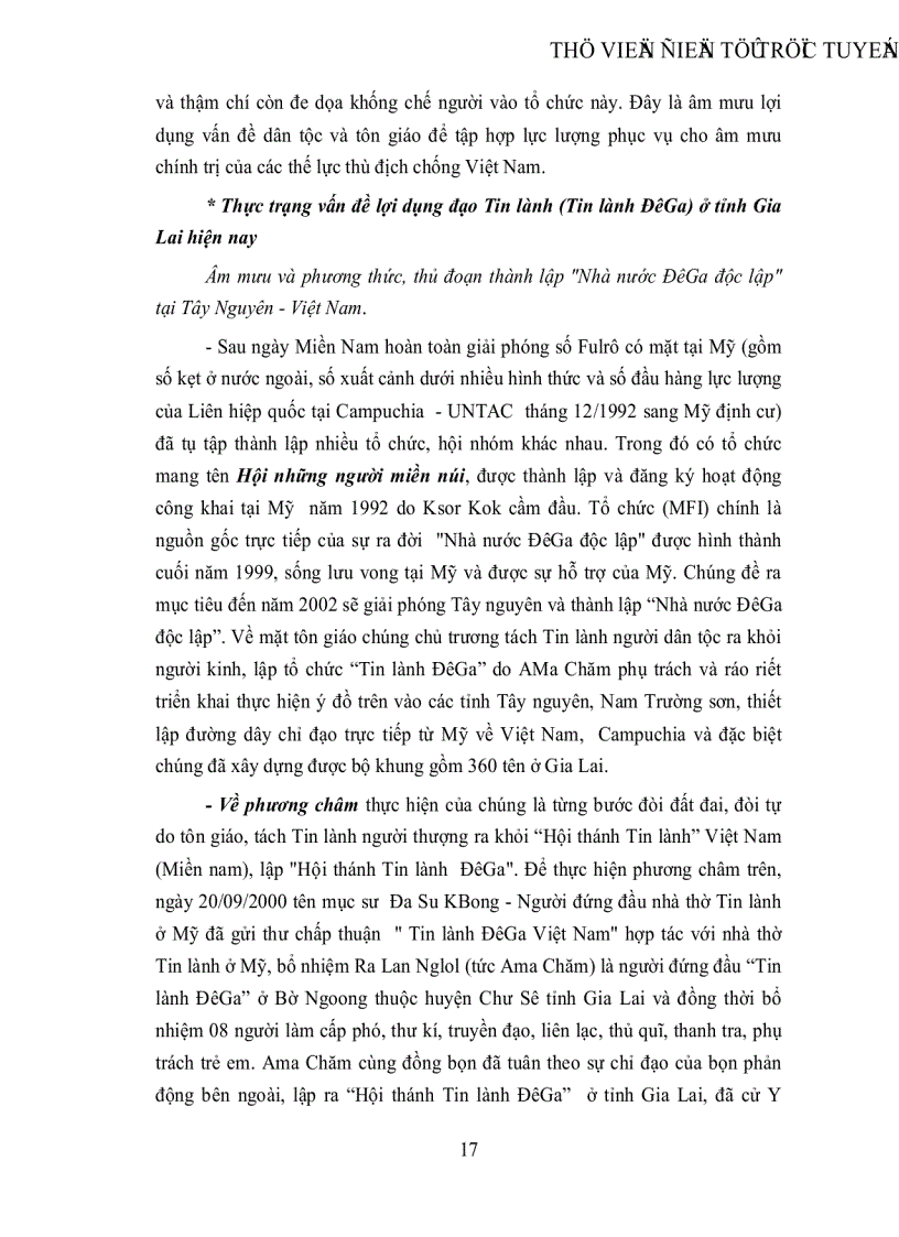 image for page Đạo Tin lành trong vùng đồng bào dân tộc thiểu số và công tác phòng chống định lợi dụng đạo Tin lành ở Gia Lai