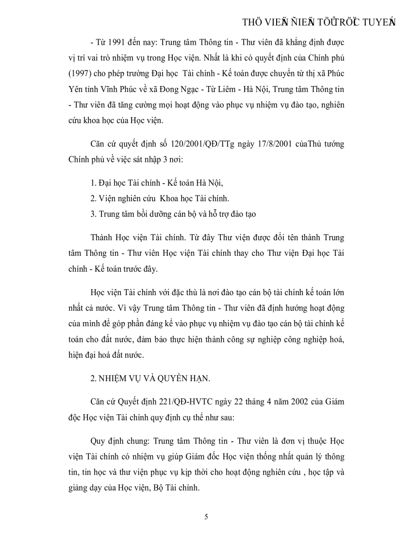 image for page Thực trạng hoạt động và chiến lược phát triển của trung tâm Thông tin Thư viện Học viện Tài chính