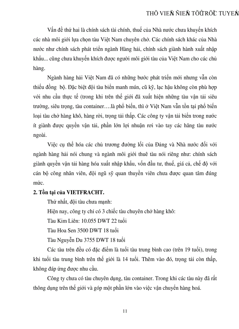 image for page Vài nét về hoạt động môi giới thuê tàu của Công ty cổ phẩn vận tải và thuê tàu VIETFRACHT