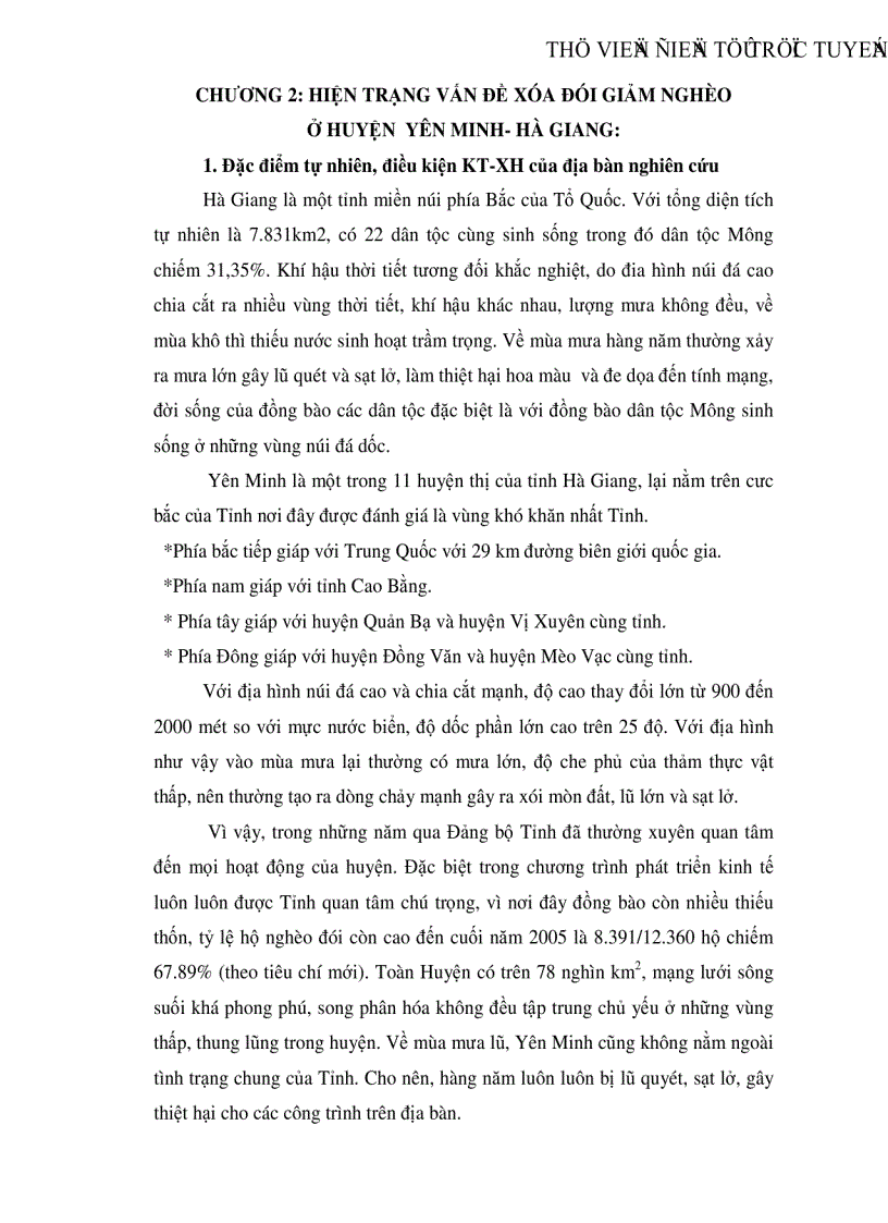 image for page Thực trạng đói nghèo và những giải pháp xóa đói giảm nghèo cho đồng bào dân tộc mông ở huyện Yên Minh tỉnh Hà Giang