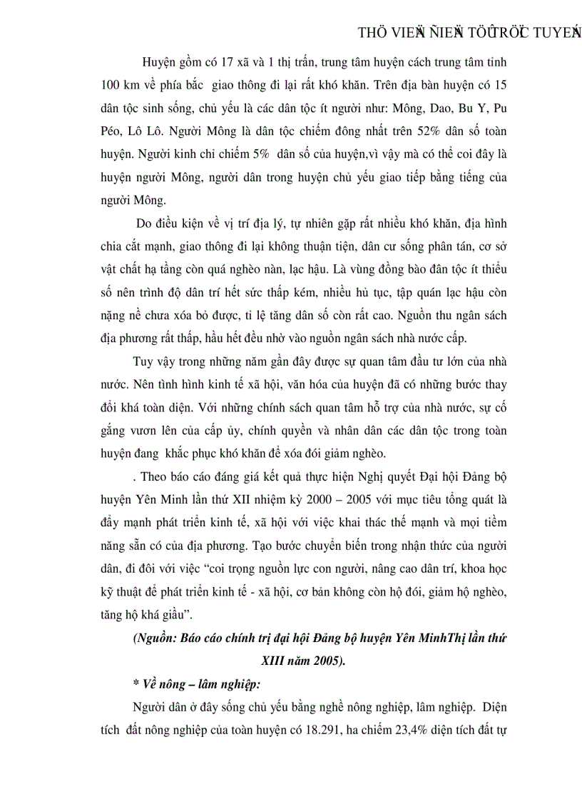 image for page Thực trạng đói nghèo và những giải pháp xóa đói giảm nghèo cho đồng bào dân tộc mông ở huyện Yên Minh tỉnh Hà Giang