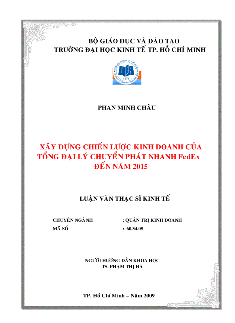 image for page Xây dựng chiến lược kinh doanh tại Tổng đại lý Chuyển phát nhanh FedEx đến năm 2015