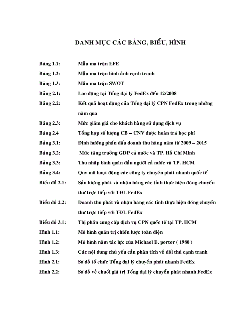 image for page Xây dựng chiến lược kinh doanh tại Tổng đại lý Chuyển phát nhanh FedEx đến năm 2015