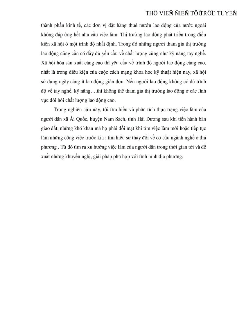 image for page Ảnh hưởng của việc chuyển giao đất tới cơ cấu nghề nghiệp của người dân xã Ái Quốc huyện Nam Sách tỉnh Hải Dương