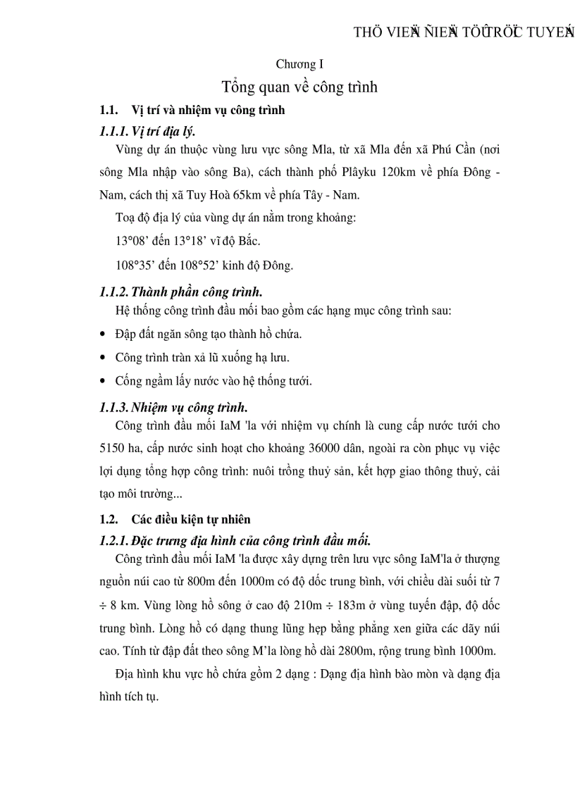 image for page Thiết kế hồ chứa nước Iam la huyện KrôngPa tỉnh Gia Lai