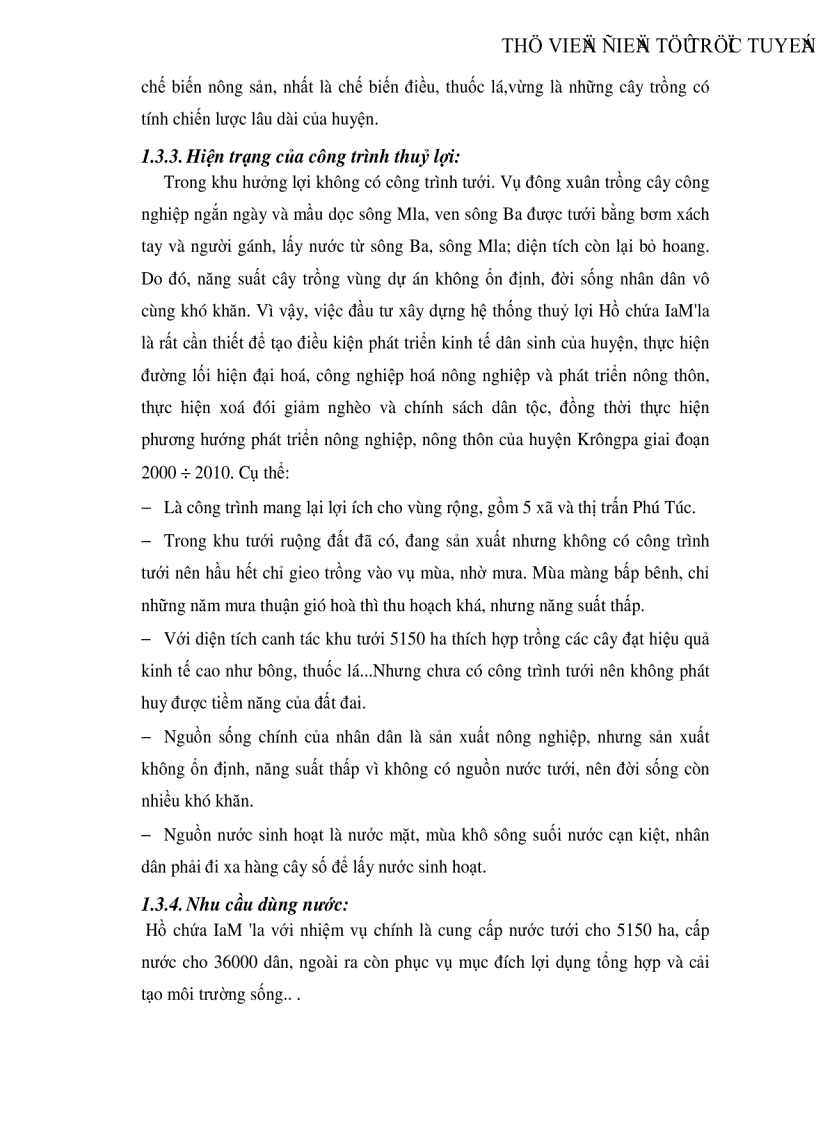 image for page Thiết kế hồ chứa nước Iam la huyện KrôngPa tỉnh Gia Lai