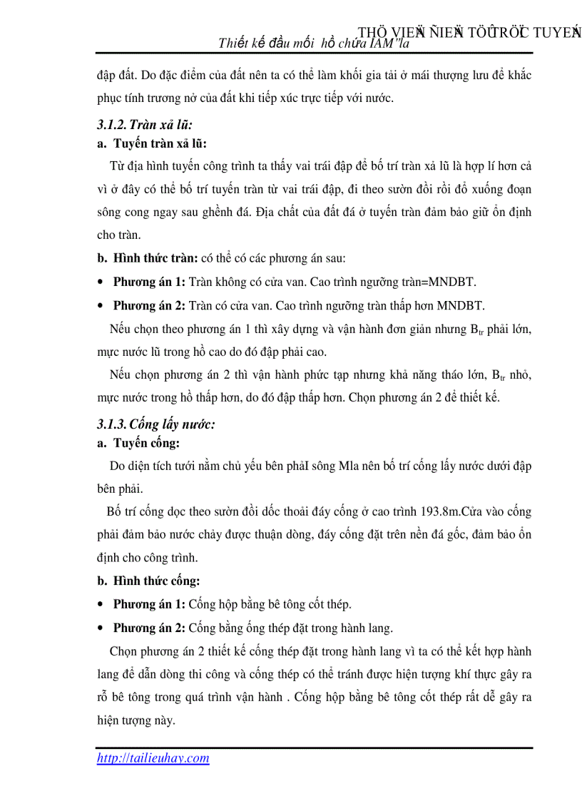 image for page Thiết kế hồ chứa nước Iam la huyện KrôngPa tỉnh Gia Lai