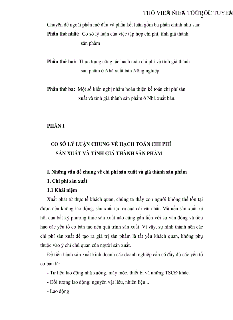 image for page Tổ chức hạch toán chi phí sản xuất và tính giá thành sản phẩm tại Nhà xuất bản Nông nghiệp