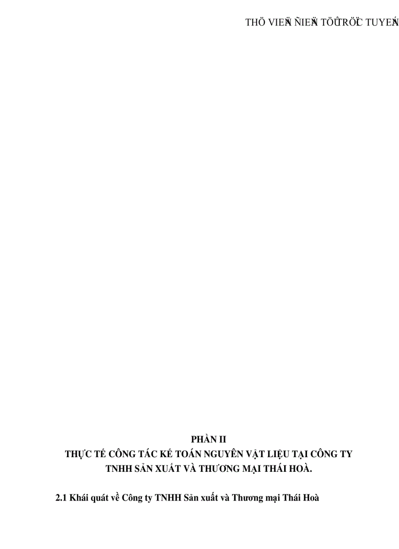 image for page Hoàn thiện công tác kế toán nguyên vật liệu tại Công ty TNHH Sản xuất và Thương mại Thái Hòa