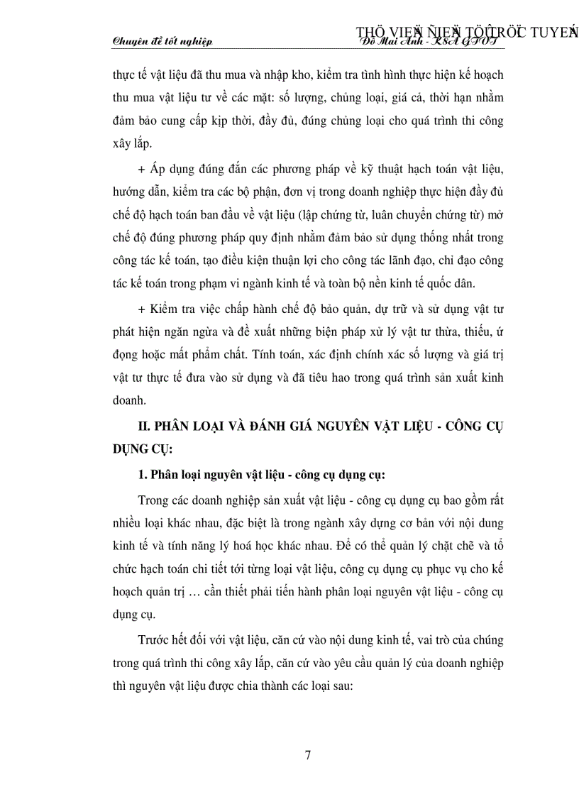 image for page Tổ chức công tác kế toán nguyên vật liệu công cụ dụng cụ ở Công ty xây dựng số 34