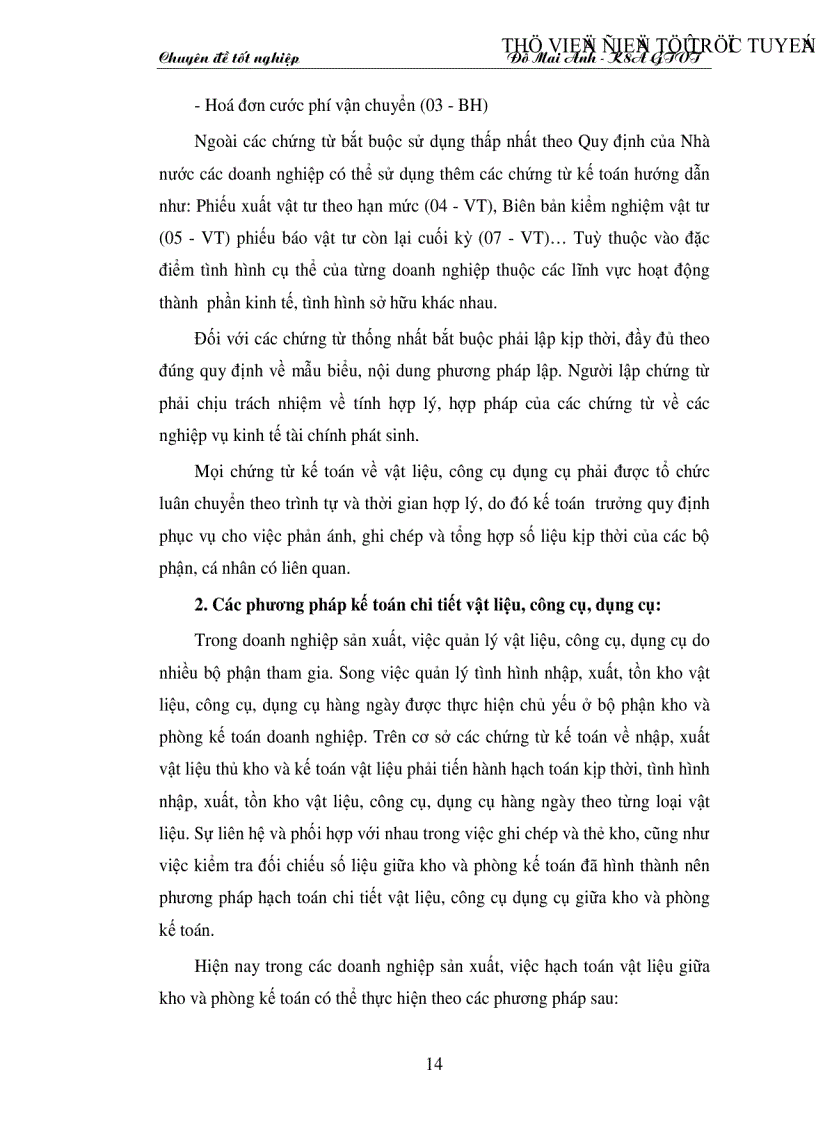 image for page Tổ chức công tác kế toán nguyên vật liệu công cụ dụng cụ ở Công ty xây dựng số 34