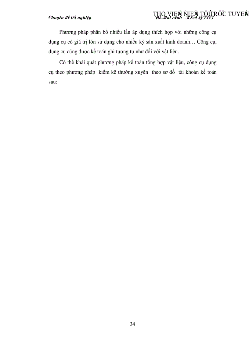 image for page Tổ chức công tác kế toán nguyên vật liệu công cụ dụng cụ ở Công ty xây dựng số 34