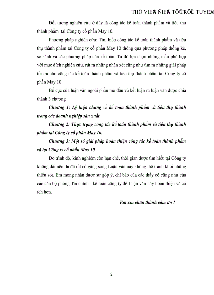 image for page Hoàn thiện công tác kế toán thành phẩm và tiêu thụ thành phẩm tại Công ty cổ phần May 10