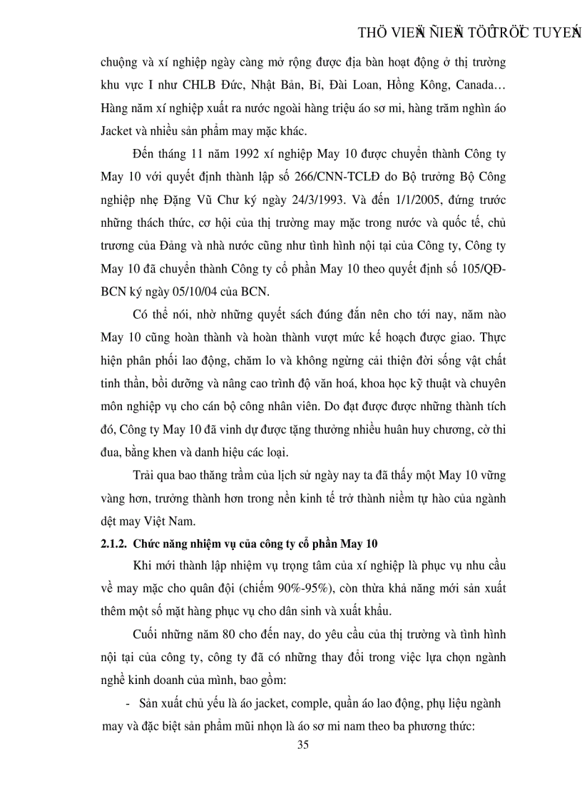 image for page Hoàn thiện công tác kế toán thành phẩm và tiêu thụ thành phẩm tại Công ty cổ phần May 10