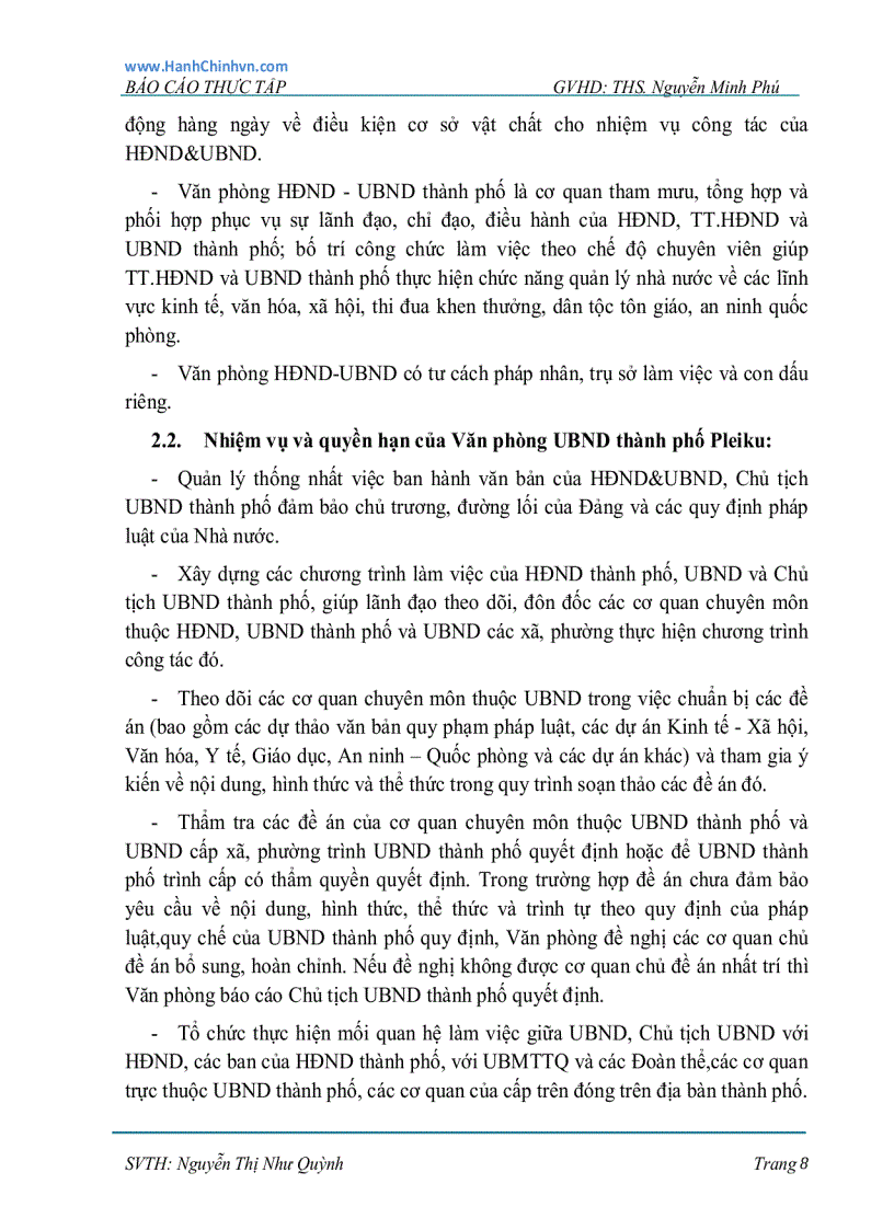 image for page Tình hình hoạt động của cơ quan và văn phòng ủy ban nhân dân thành phố pleiku
