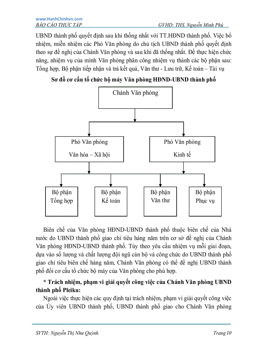 image for page Tình hình hoạt động của cơ quan và văn phòng ủy ban nhân dân thành phố pleiku