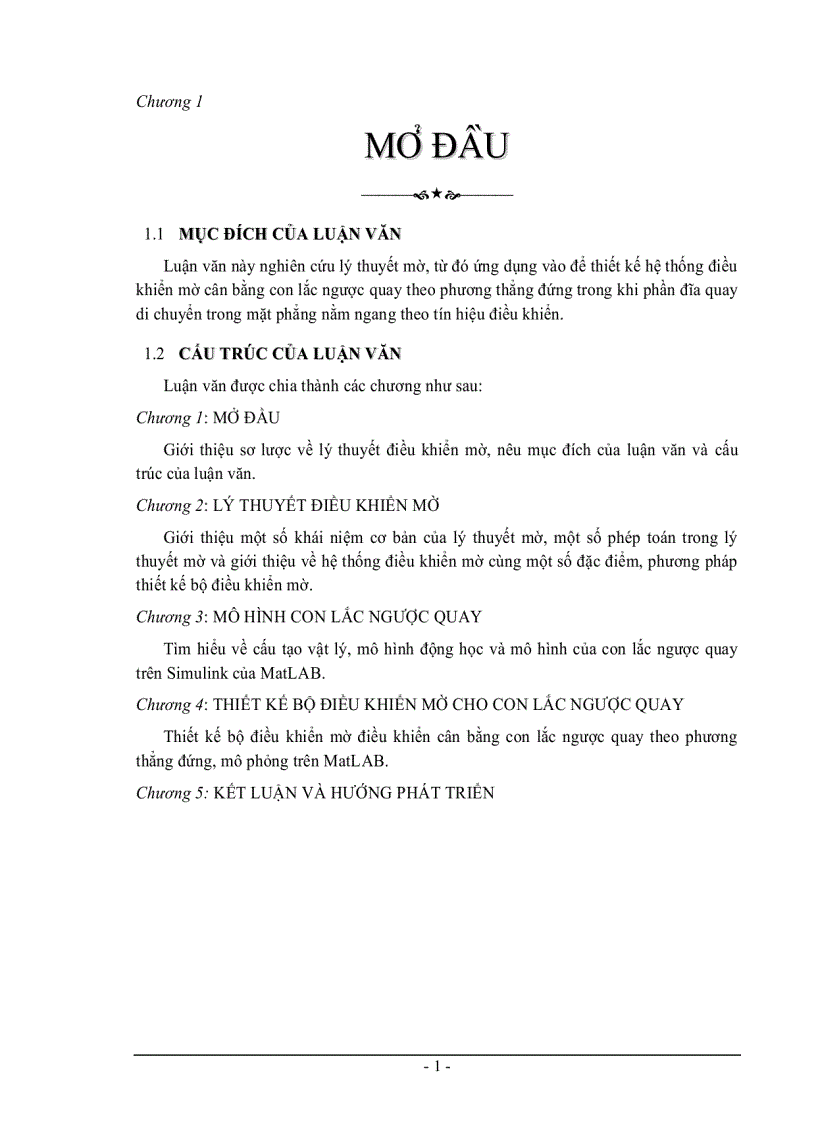 image for page Nghiên cứu thuật toán mờ điều khiển con lắc ngược quay