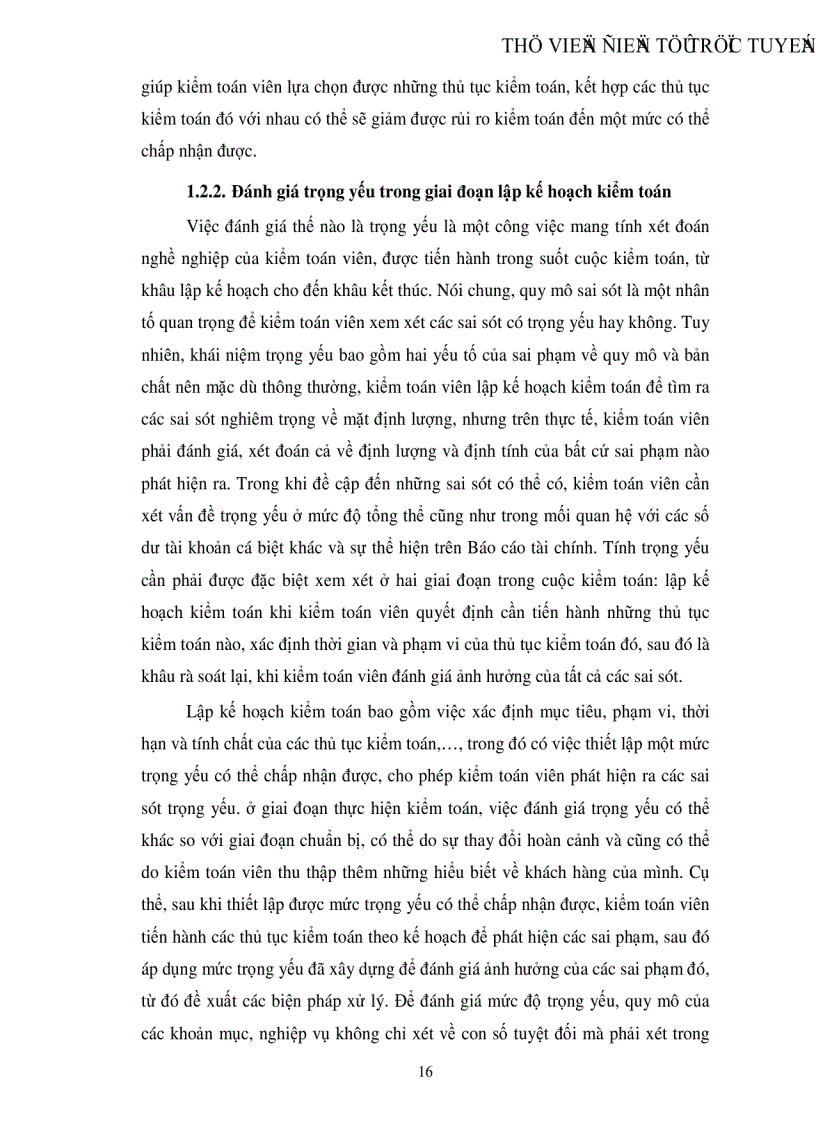 image for page Hoàn thiện quy trình đánh giá trọng yếu và rủi ro kiểm toán trong kiểm toán Báo cáo tài chính do Công ty Kiểm toán Việt Nam thực hiện