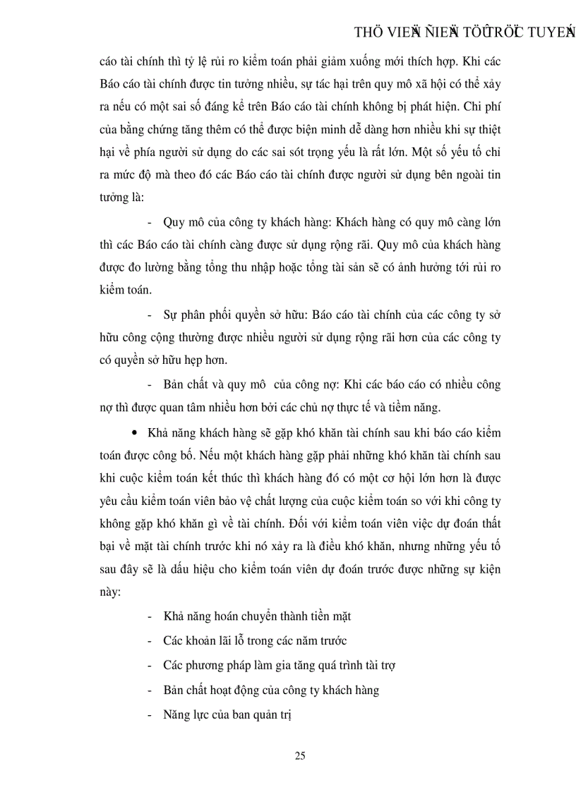 image for page Hoàn thiện quy trình đánh giá trọng yếu và rủi ro kiểm toán trong kiểm toán Báo cáo tài chính do Công ty Kiểm toán Việt Nam thực hiện